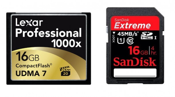 One Cf card and one SD card lexar sandisk