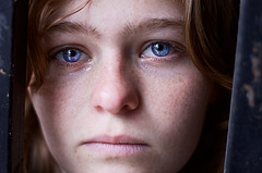 portrait photo woman blue eyes tears