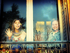 photo Reflets fenêtre enfants