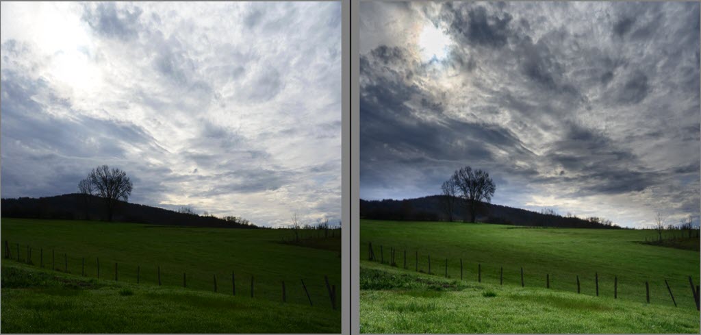 How to process a landscape photo, before and after