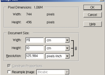 How do I change the pixel size of a JPEG?