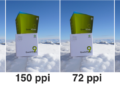 How much is 150 DPI in pixels?