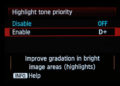 What is Highlight tone priority on a camera?