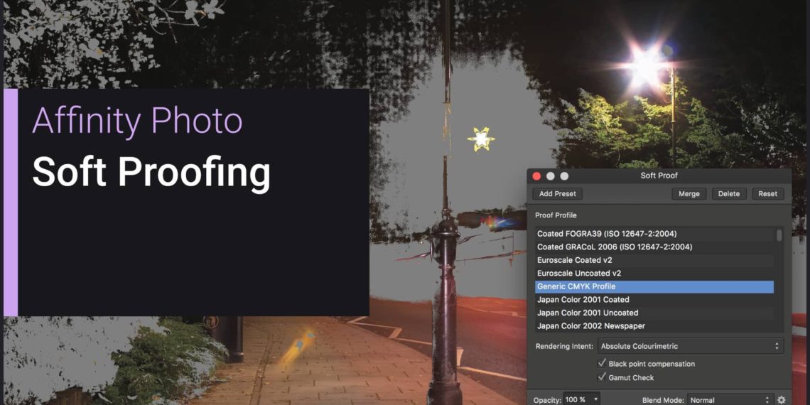 What is soft proofing affinity photo?