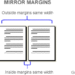 What is the difference between gutter and mirror margins?