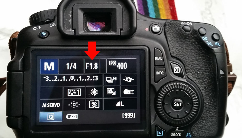 Where is f stop on Canon 60d?