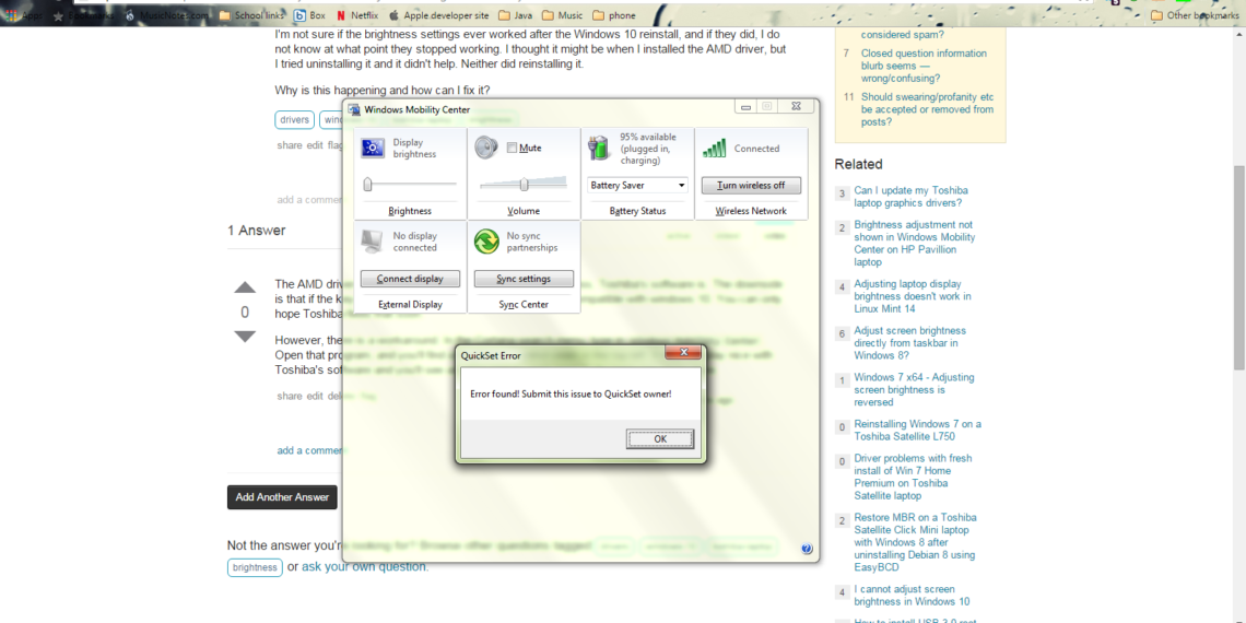 Why isn't my brightness changing on my HP?